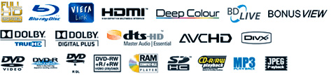 Panasonic DMP BD 50 logos